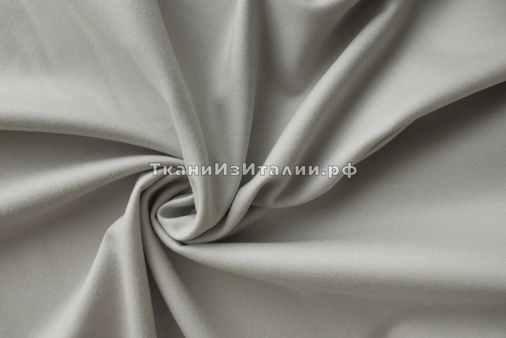 ткань двухслойный кашемир ледяной серый, костюмно-плательная кашемир однотонная серая Италия