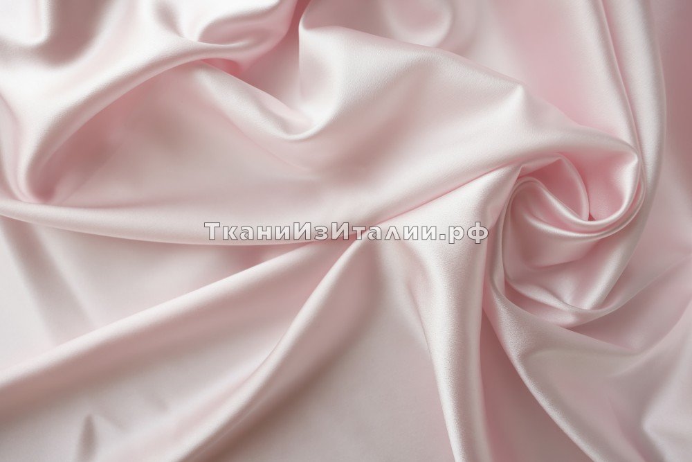 ткань розовый атлас с эластаном, атлас шелк однотонная розовая Италия