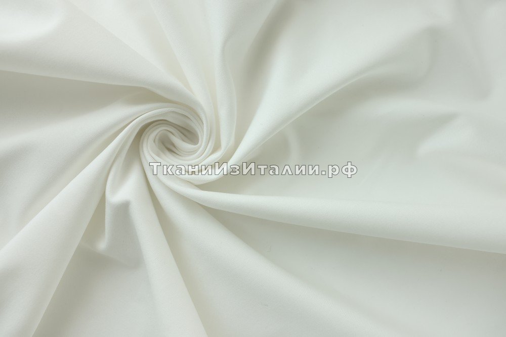 ткань белый хлопок плотный (джинсовка), костюмно-плательная хлопок однотонная белая Италия