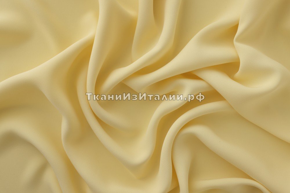 ткань кади желтого цвета (выбеленного), кади шелк однотонная желтая Италия