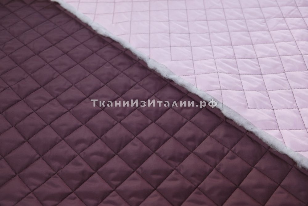ткань стеганая плащевка бордовая с розовым (в двух отрезах: 1 м и 0.95 м), Италия