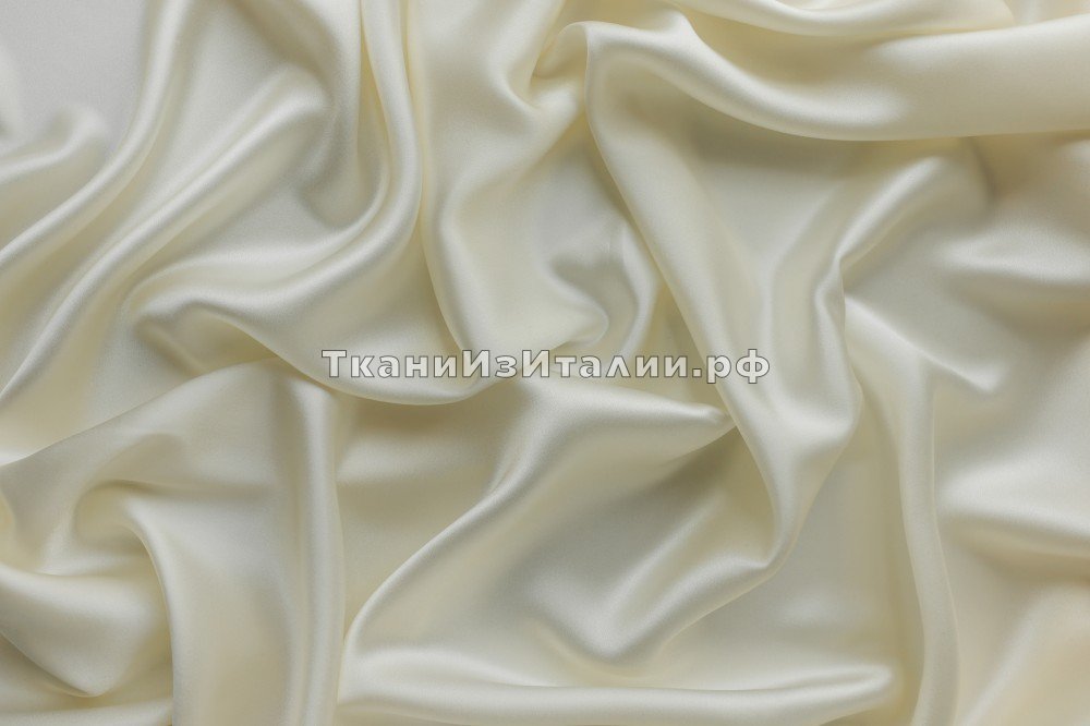 ткань атлас молочный шелковый, Италия