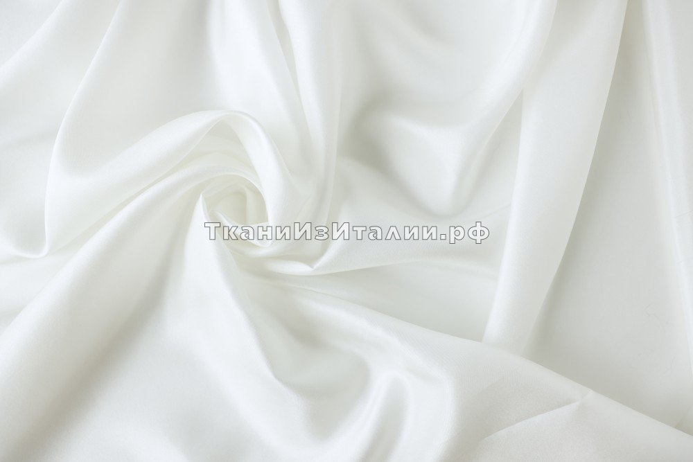 ткань шелковый батик белого цвета, Италия
