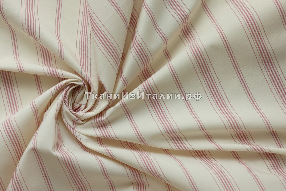 ткань рубашечный хлопок в розовую полоску, Италия