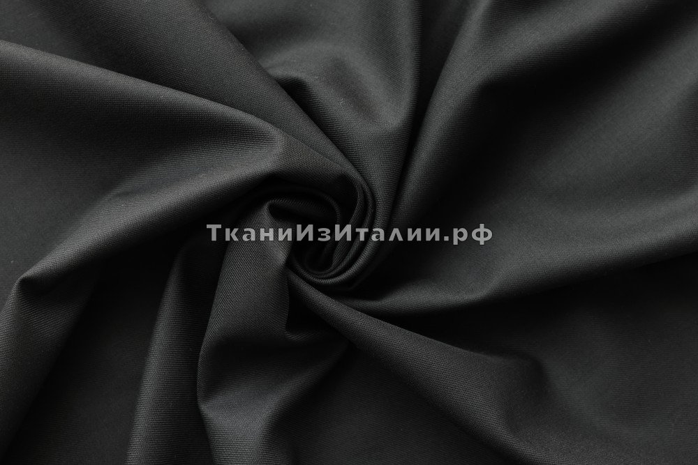 ткань черная шерсть саржевого плетения, Италия