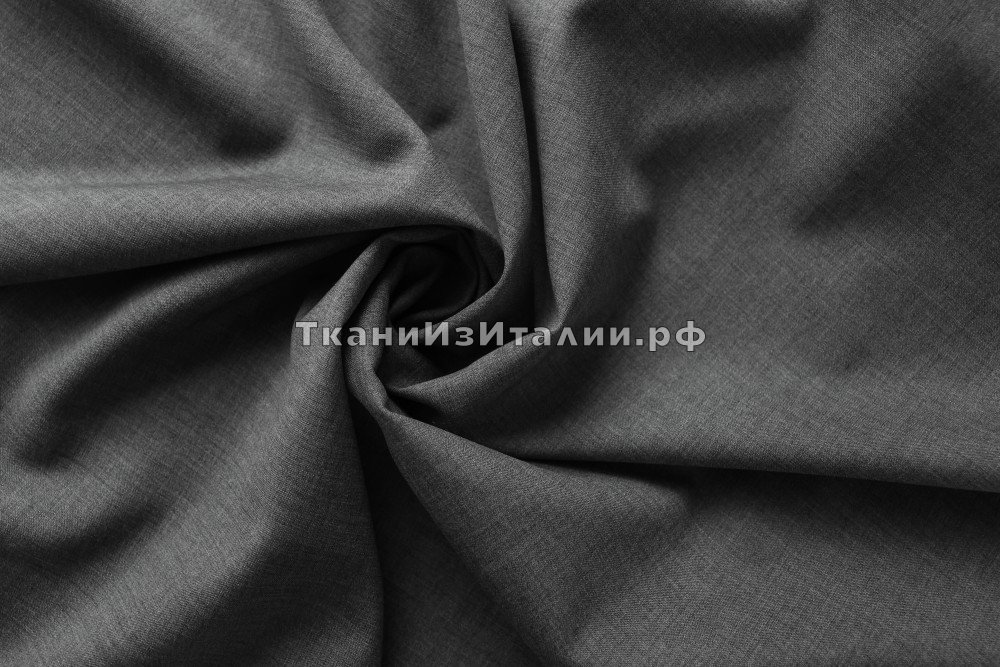 ткань средне-серая костюмная шерсть, Италия