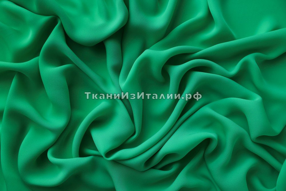 ткань шармуз ярко-зеленого цвета, Италия