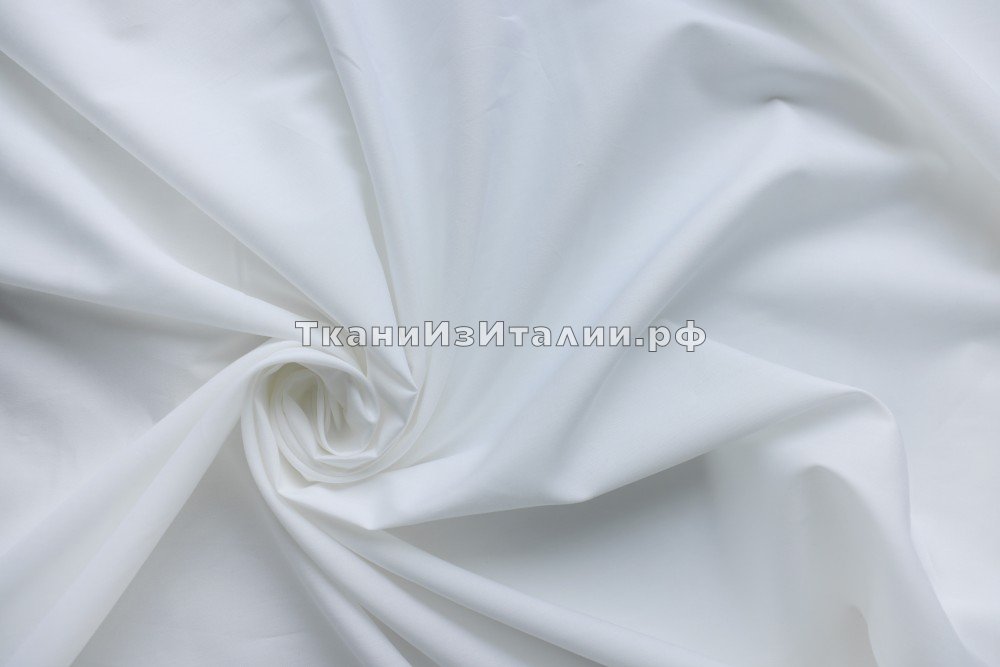 ткань рубашечный хлопок белого цвета, Италия