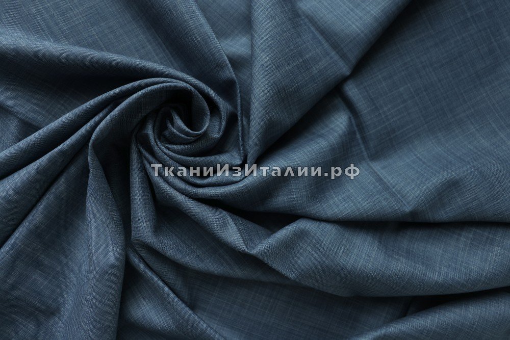 ткань костюмная шерсть серо-голубой меланж, Италия