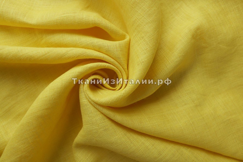 ткань костюмно-плательный желтый лен, Италия