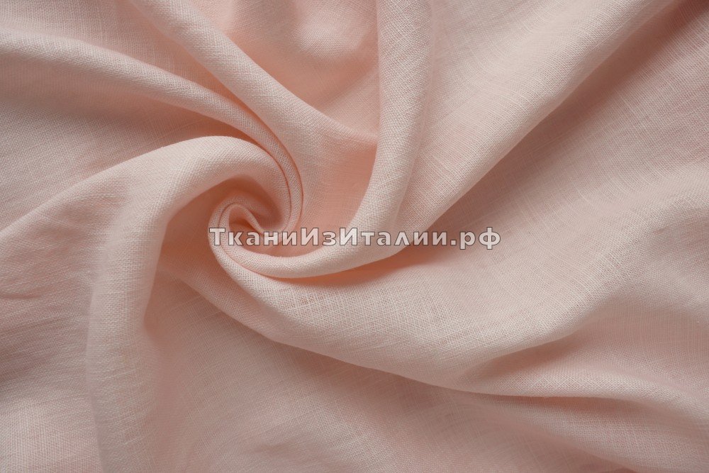 ткань нежно-розовый лен (костюмно-плательный), Италия