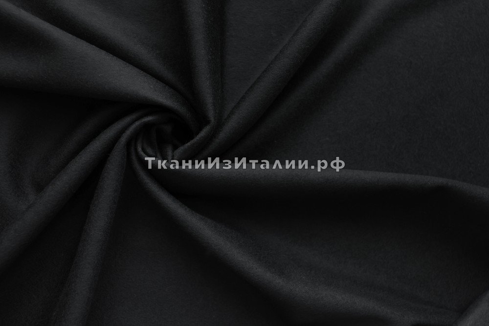 ткань костюмный кашемир черного цвета, Италия