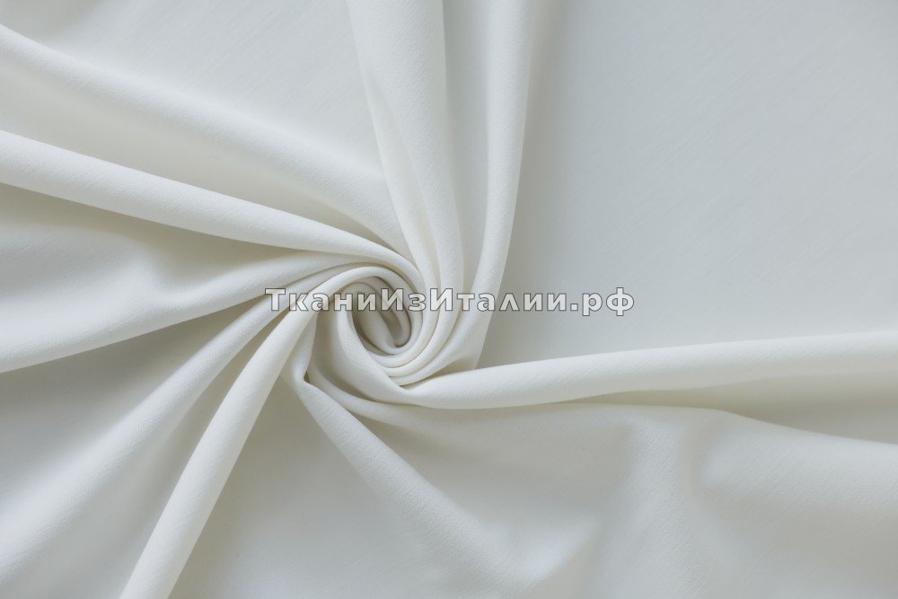 ткань белая костюмная шерсть с эластаном, Италия