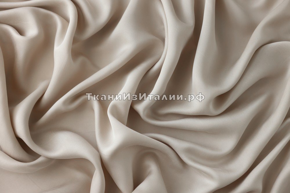 ткань вареный шелк песочного цвета, Италия
