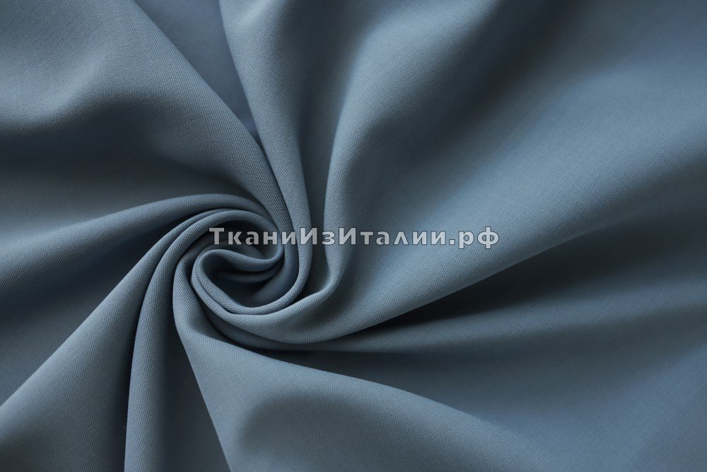 ткань серо-голубая костюмная шерсть на клеевой, Италия