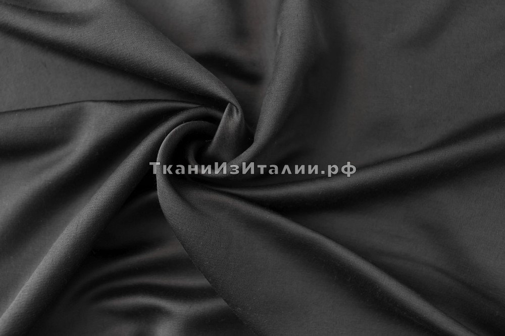 ткань костюмный сатин черный, Италия