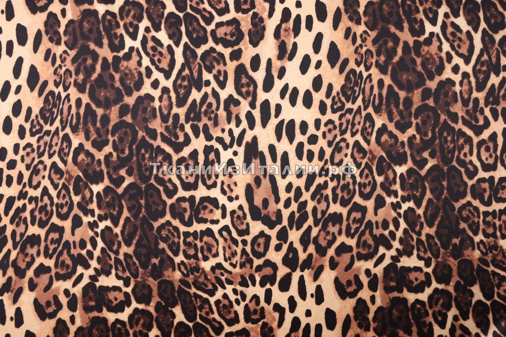 ткань шелковый сатин леопард, Италия