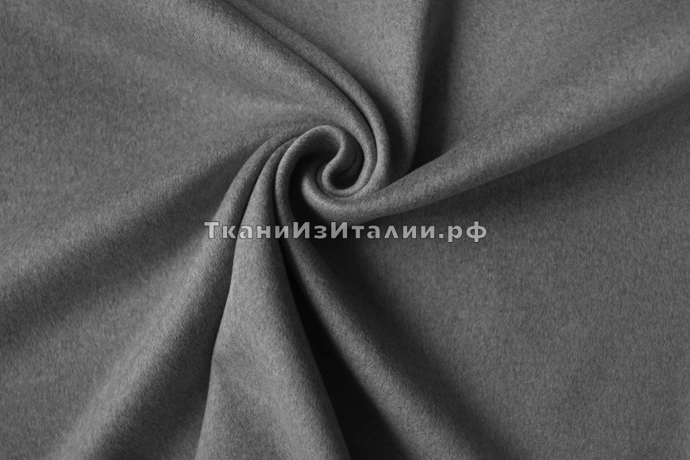 ткань двухслойный двусторонний кашемир серого цвета с ворсом, Италия