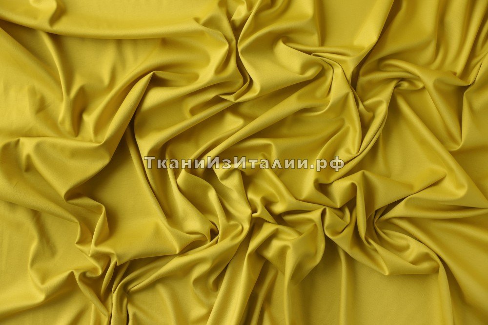 ткань ярко-желтый трикотаж мерсеризованный, Италия