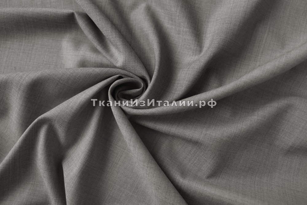 ткань костюмная шерсть серый меланж, Италия