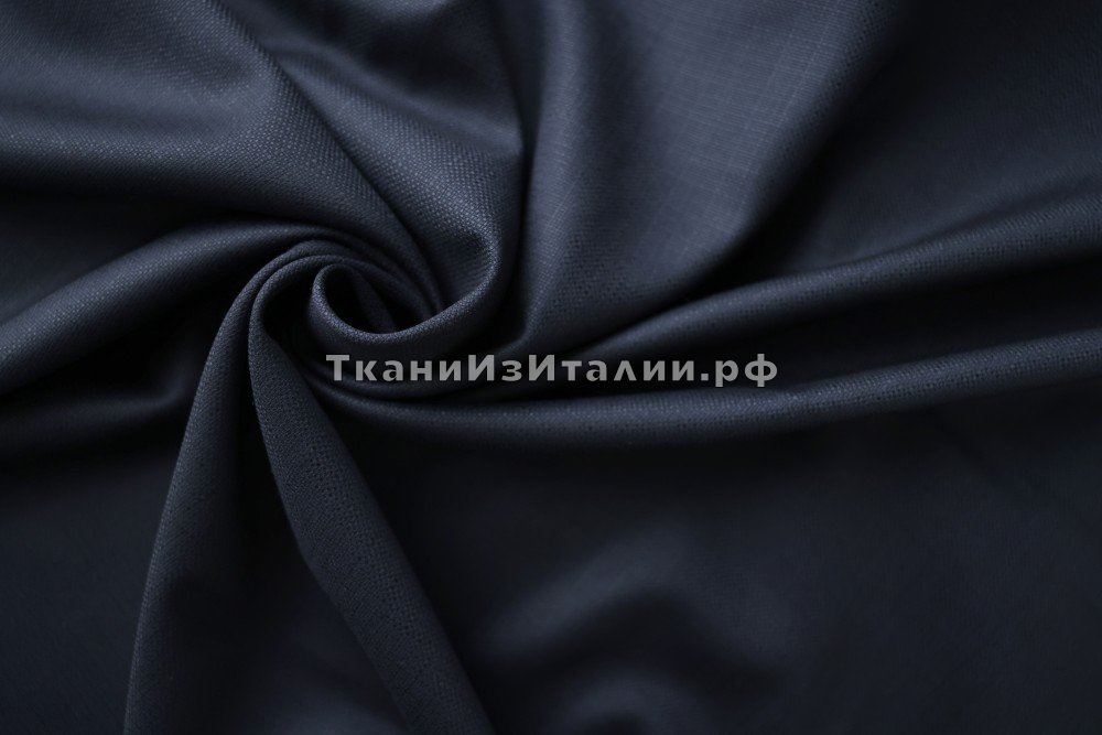 ткань темно-синяя шерсть костюмная, Италия