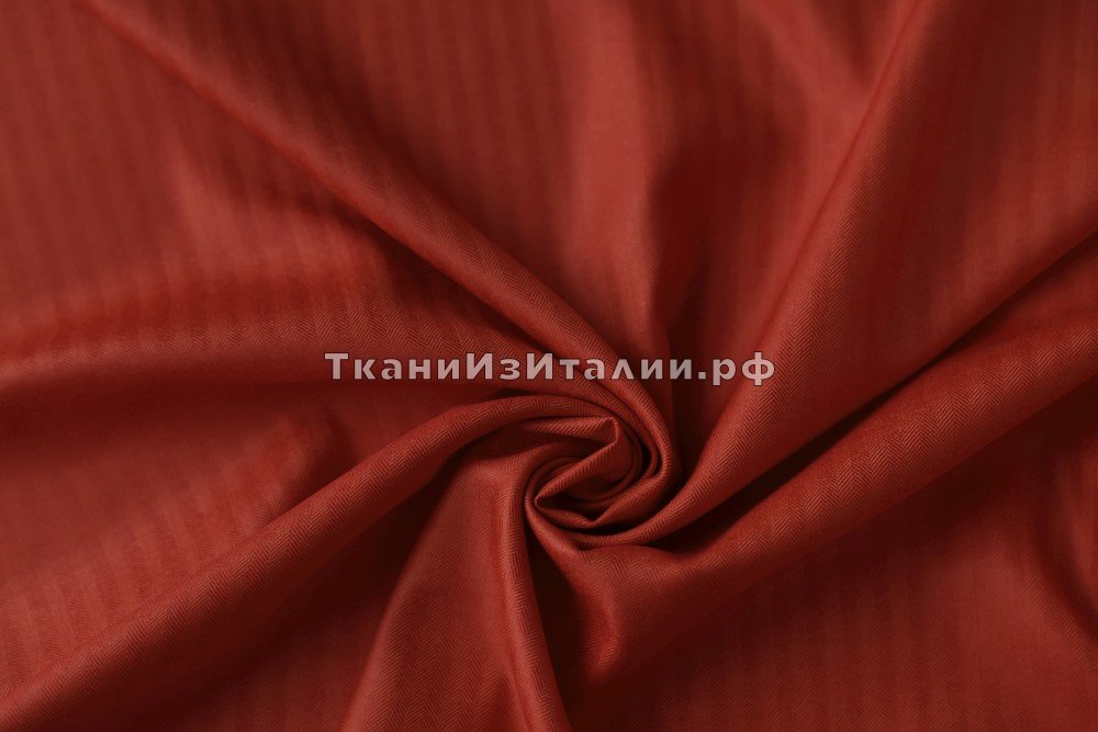 ткань костюмная шерсть красная в елочку, Италия