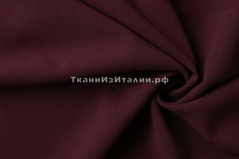 ткань креповая шерсть бордового цвета (отрез 0.80 м), Италия