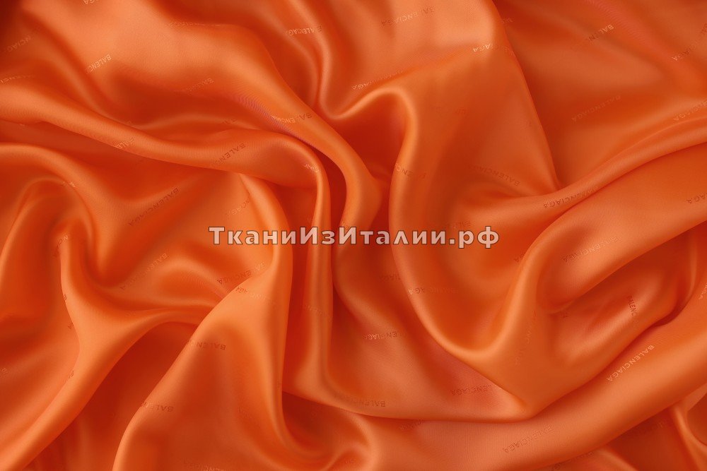 ткань подкладочная вискоза цвета сочный апельсин, Италия