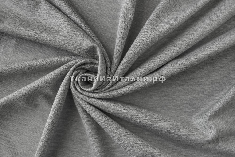 ткань серый трикотаж из шерсти и эластана, Италия
